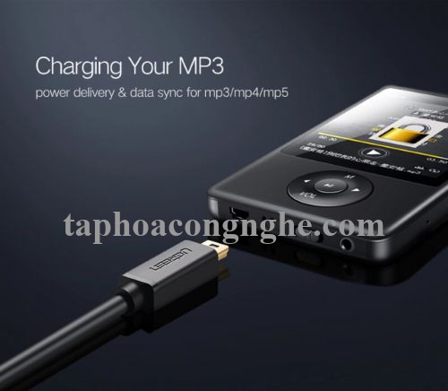 Ugreen 10354 0.5M màu Đen Cáp sạc truyền dữ liệu USB 2.0 sang MINI USB đầu mạ vàng US132 30010354